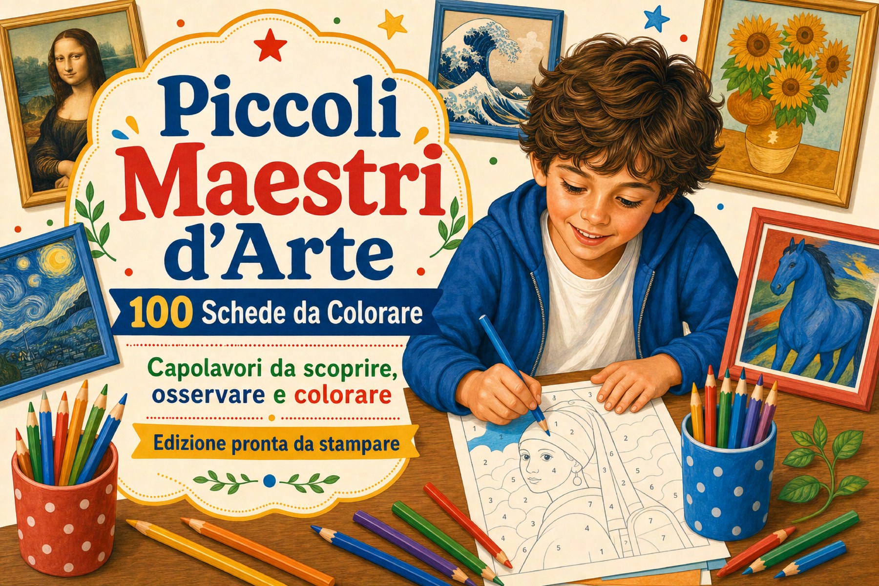 Piccoli Maestri d'Arte - 100 Schede da Colorare